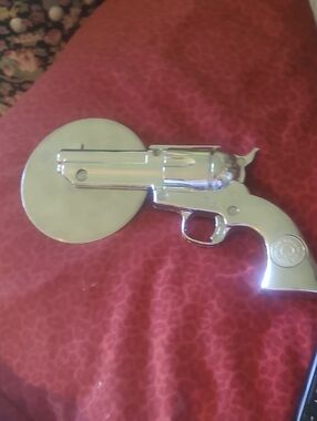 Novelty Silver Revolver Pizza Cutter - Decorative Serving Utensil